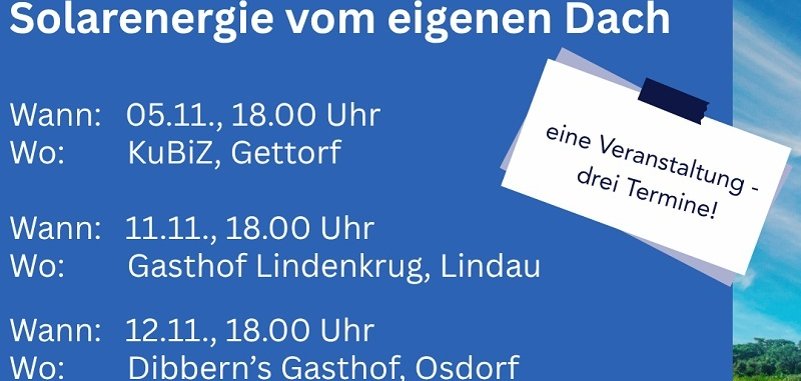 Ankündigung Vorträge Solar Dach