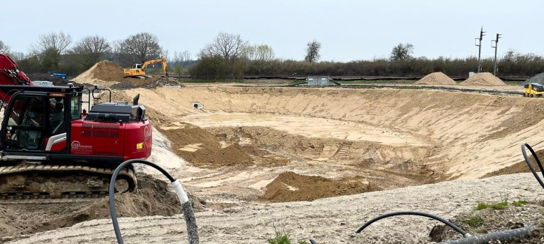 Baugebiet Bau Regenrückhaltebecken