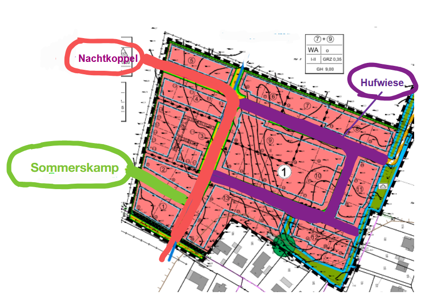 Skizze Baugebiet Gettorfer Weg/Bantesholm